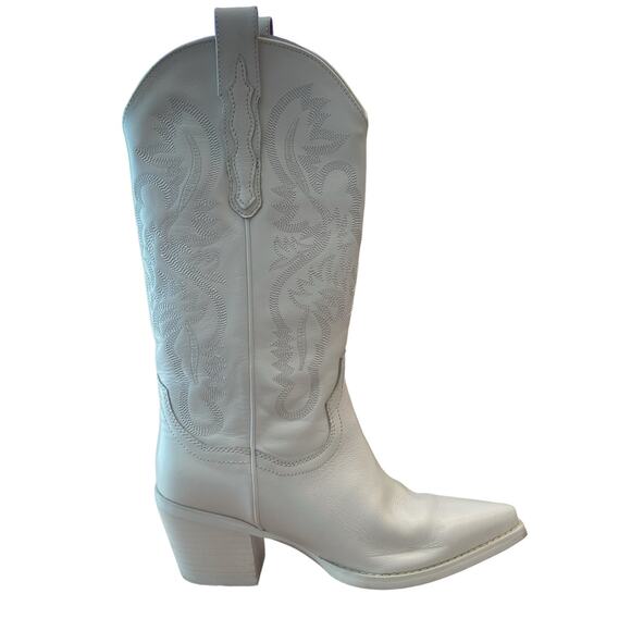 Jeffrey Campbell Cowboy Dagget Western Boots Leather Festival Party Boho Sz 7 - Picture 3 of 15